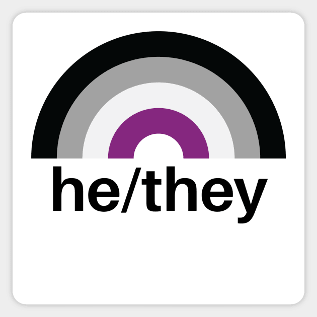 He/They Pronouns Asexual Rainbow Sticker by lavenderhearts